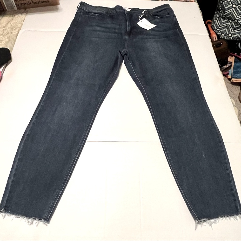 Ms. Cello Womens Size 22 Blue Dark Wash Denim Jeans Skinny High Rise Natalyn NEW